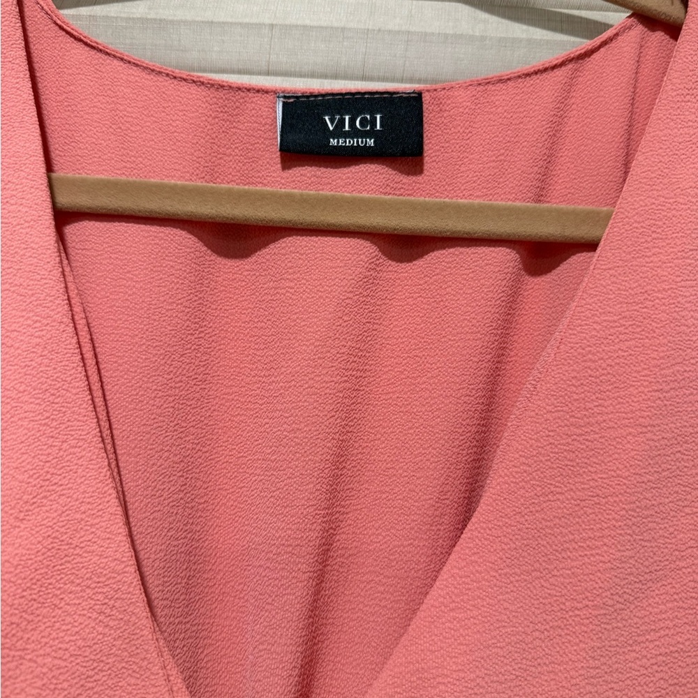 Vici Coral Wrap Maxi Dress with Tie Waist - Picture 6 of 6